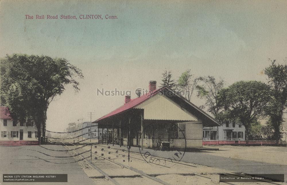 Postcard: The Railroad Station, Clinton, Connecticut